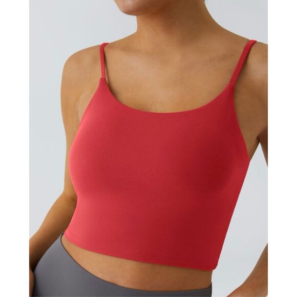 Halara: Basic Padded Workout Cropped Tank Top - Poinsettia - Picture 1 of 5